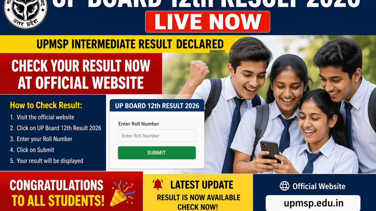 UP Board 12th Result 2026 declared students checking result online UPMSP