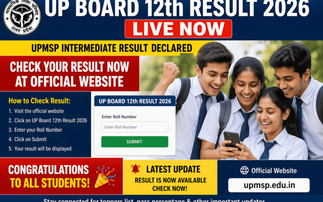 UP Board 12th Result 2026 declared students checking result online UPMSP